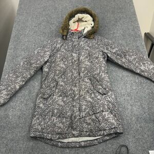 Roxy Jacket Womens XL Grey Polyester DryFlight 5K Floral Hooded Puffer Gorpcore